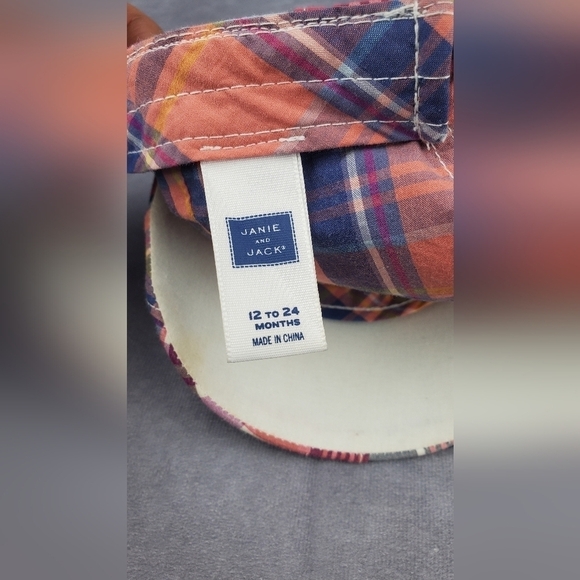 Janie and Jack plaid hat PATCHWORK CAP Size 12 to 24 Months‎ - Picture 6 of 8